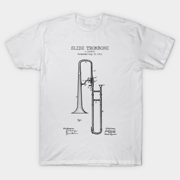 SLIDE TROMBONE patent T-Shirt by Dennson Creative